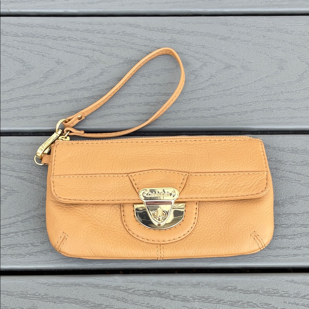 Calvin Klein Leather Wristlet Tan NWOT